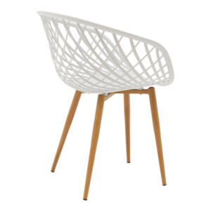 Τραπεζαρία Ezra-Natali pakoworld σετ 5τεμ pp-mdf σε λευκή-φυσική απόχρωση 120x80x76εκ-200-000994