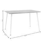 Τραπεζαρία Gaston-Cuba pakoworld σετ 5τεμ pp-mdf σε λευκή-sonoma απόχρωση120x80x75εκ-200-001002