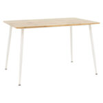 Τραπεζαρία Julita-Cuba pakoworld σετ 5τεμ pp-mdf σε λευκή-sonoma απόχρωση120x80x75εκ-200-001003