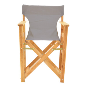 Καρέκλα-πολυθρόνα σκηνοθέτη Kompa pakoworld μασίφ ξύλο οξιάς φυσικό-πανί Nexus γκρι-200-001087