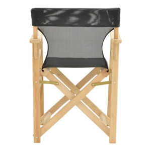 Καρέκλα-πολυθρόνα σκηνοθέτη Kompa pakoworld μασίφ σε απόχρωση άβαφου ξύλου-πανί Nexus μαυρο-200-001095