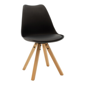 Τραπεζαρία Manka I-Caron pakoworld σετ 3τεμ σε sonoma truffle-μαύρη απόχρωση 80x80x77εκ-200-001174