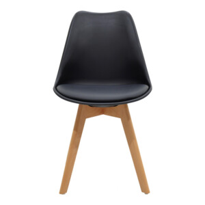 Τραπεζαρία Chloe -Gaston pakoworld σετ 5τεμ γυάλινο 8χιλ ανθρακί - πόδι φυσικό 120x70x75εκ-200-001193