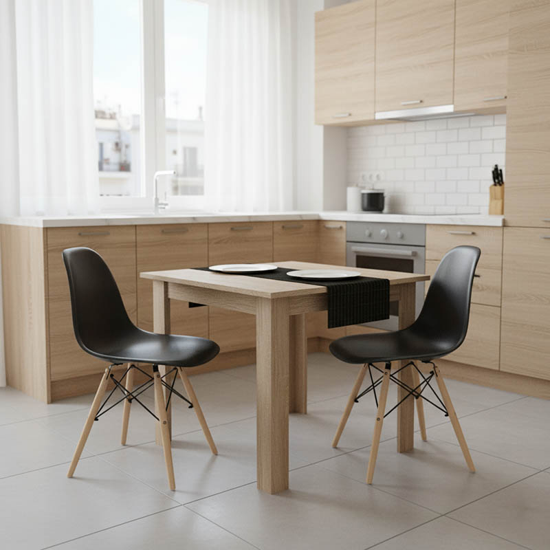 Τραπεζαρία Manka I-Julita pakoworld σετ 3τεμ σε sonoma-μαύρη απόχρωση 80x80x77εκ-200-001200 Τραπεζαρία Manka I-Julita pakoworld σετ 3τεμ σε sonoma-μαύρη απόχρωση 80x80x77εκ-200-001200