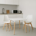 Τραπεζαρία Natali-Gaston pakoworld σετ 3τεμ σε λευκή απόχρωση 80x80x76εκ-200-001241