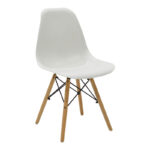 Τραπεζαρία Julita σετ 5τεμ pakoworld MDF και ξύλο οξιάς σε λευκή-φυσική απόχρωση Φ80x73εκ-200-001246