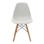 Τραπεζαρία Julita σετ 5τεμ pakoworld MDF και ξύλο οξιάς σε λευκή-φυσική απόχρωση Φ80x73εκ-200-001246