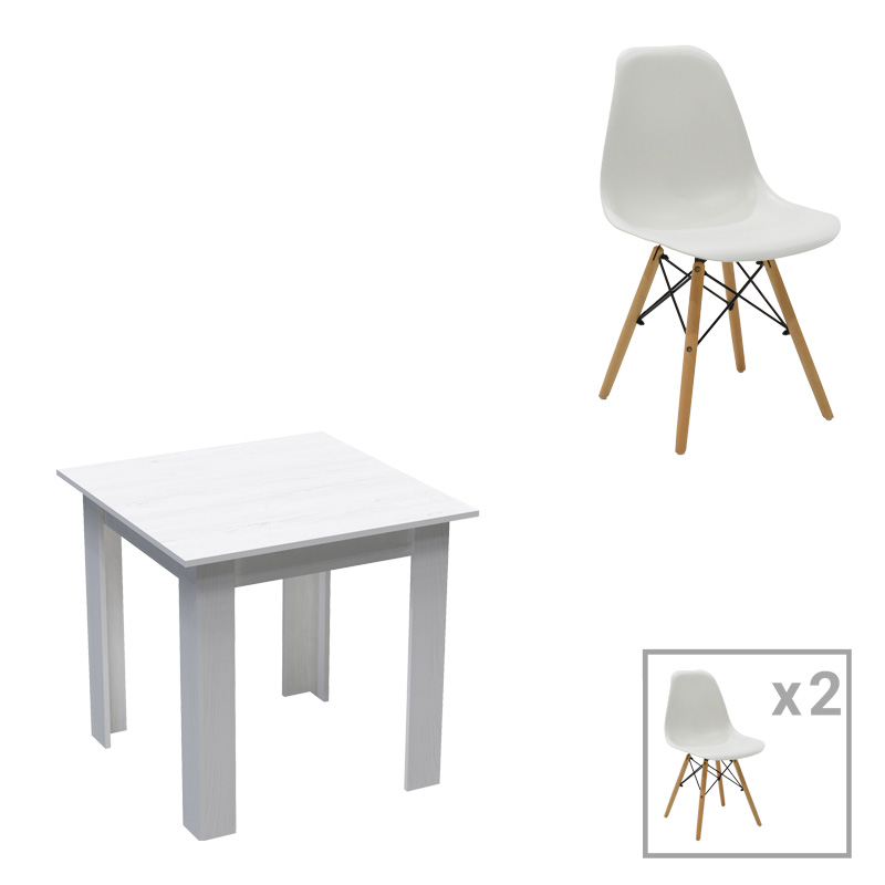 Τραπεζαρία Manka-Julita pakoworld σετ 3τεμ σε λευκή απόχρωση 80x80x77εκ-200-001249 Τραπεζαρία Manka-Julita pakoworld σετ 3τεμ σε λευκή απόχρωση 80x80x77εκ-200-001249