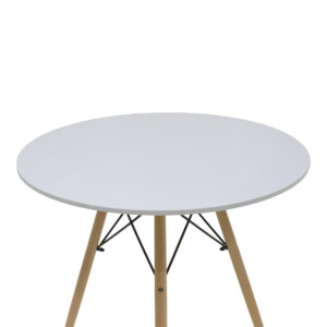 Τραπεζαρία Julita-Noor pakoworld σετ 5τεμ MDF λευκό-μπεζ-φυσικό Φ80x73εκ-200-001271