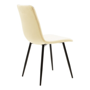 Τραπεζαρία Natali-Noor pakoworld σετ 3τεμ  MDF λευκό-μπεζ ύφασμα 80x80x76εκ-200-001295