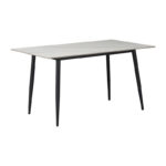 Τραπεζαρία Gustas-Giselle pakoworld σετ 5τεμ λευκό μαρμάρου-γκρι βελουδο 120x80x76εκ-200-001303