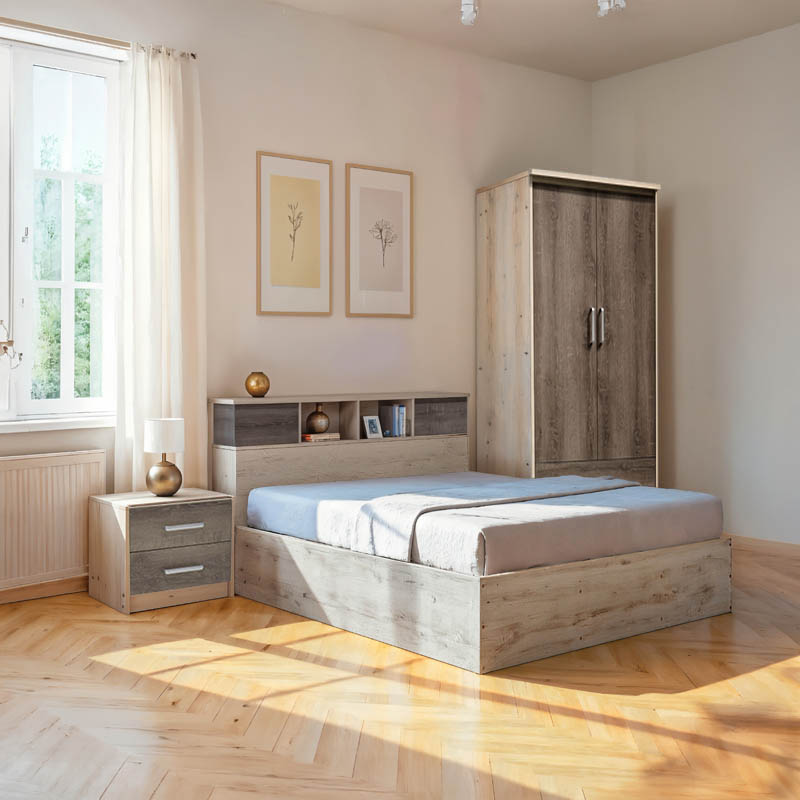 Φοιτητικό πακέτο επίπλων κρεβατοκάμαρας Cloud pakoworld σετ 3τεμ-200-001318