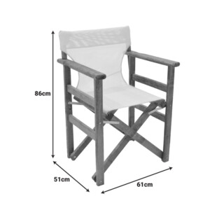 Καρέκλα-πολυθρόνα σκηνοθέτη Retto pakoworld μασίφ ξύλο οξιάς καρυδί-πανί εκρού-200-001380