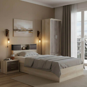 Σετ Κρεβατοκάμαρας Olympus Castillo Toro με Κρεβάτι 120x200εκ Σετ 3τεμ-200-001449