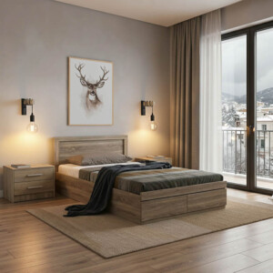 Σετ Κρεβατοκάμαρας Olympus Sonoma με Κρεβάτι 100x200εκ Σετ 2τεμ-200-001451