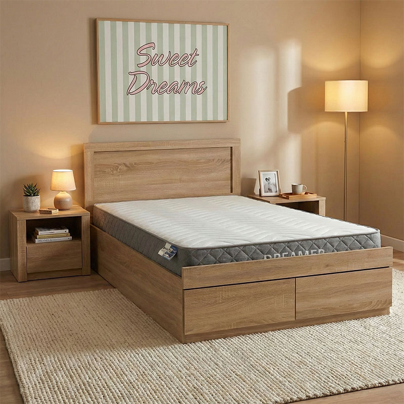 Κρεβάτι με στρώμα και συρτάρι Olympus-Dreamer pakoworld sonoma 100x200εκ-200-001502 Κρεβάτι με στρώμα και συρτάρι Olympus-Dreamer pakoworld sonoma 100x200εκ-200-001502