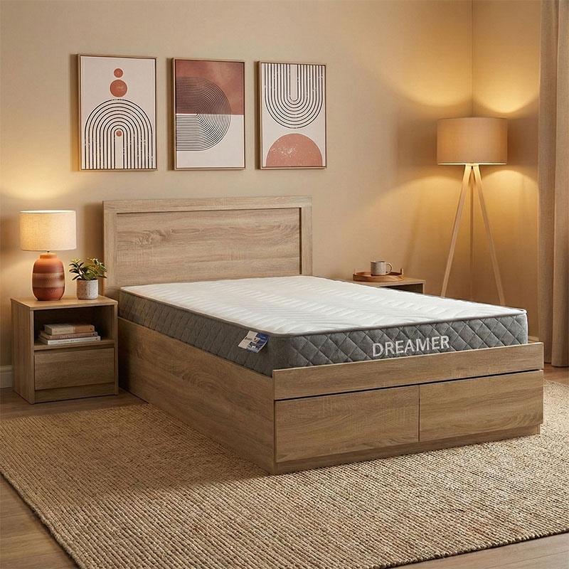 Κρεβάτι με στρώμα Olympus-Dreamer pakoworld sonoma 120x200εκ-200-001507 Κρεβάτι με στρώμα Olympus-Dreamer pakoworld sonoma 120x200εκ-200-001507