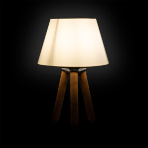 Επιτραπέζιο φωτιστικό PWL-1071 pakoworld Ε27 εκρού-καρυδί Φ22x32εκ-202-000031