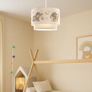 Παιδικό φωτιστικό οροφής μονόφωτο PWL-1096 pakoworld Ε27 λευκό-γκρι Φ30x20εκ-202-000077