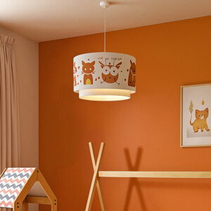 Παιδικό φωτιστικό οροφής μονόφωτο PWL-1096 pakoworld Ε27 λευκό-κεραμιδί Φ30x20εκ-202-000078