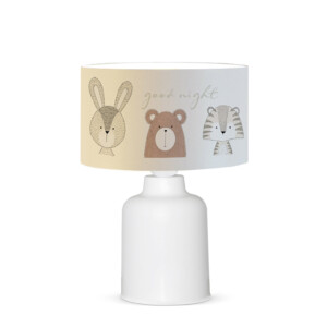 Παιδικό φωτιστικό επιτραπέζιο PWL-1099 pakoworld Ε27 λευκό-γκρι-καφέ Φ24x32εκ-202-000083