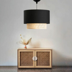 Φωτιστικό οροφής Fersa pakoworld μαύρο-φυσικό Φ30x20εκ-202-000119