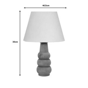 Επιτραπέζιο φωτιστικό Cabini pakoworld ξύλο οξιάς και ύφασμα σε κρεμ χρώμα 22x22x30εκ-202-000128