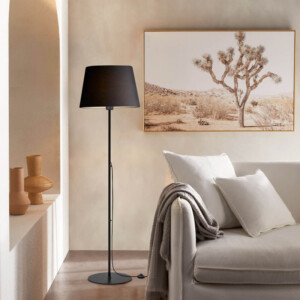 Φωτιστικό δαπέδου Lumider pakoworld Ε27 μέταλλο-ύφασμα μαύρο Φ35x152εκ-202-000140