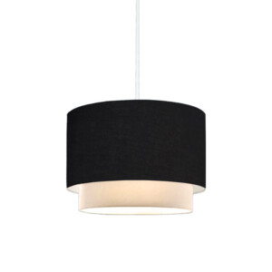 Φωτιστικό οροφής Tachi pakoworld Ε27 σε μαύρο-κρέμα απόχρωση Φ30x20εκ-202-000165