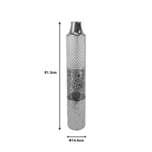 Διακοσμητικό βάζο δαπέδου Tecna Inart μέταλλο σε χρυσή και λευκή απόχρωση Φ14.6x81.3εκ-209-000024