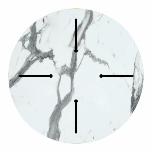 Επιφάνεια τραπεζιού Melody pakoworld HPL λευκό μαρμάρου Φ70εκ πάχους 12mm-215-000005