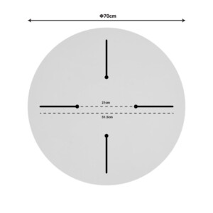 Επιφάνεια τραπεζιού Skyline pakoworld Werzalit ivory Φ70εκ πάχους 25mm-215-000016