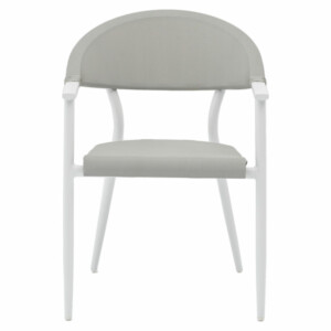 Πολυθρόνα Pino pakoworld αλουμίνιο λευκό-textilene γκρι-216-000002