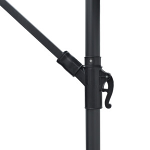 Ομπρέλα με βάση Jiopel pakoworld μονοκόμματος ιστός αλουμίνιο-ύφασμα μπεζ-γκρι Φ3m-218-000015