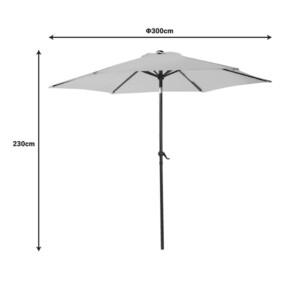 Ομπρέλα επαγγελματική Frow pakoworld μέταλλο-αλουμίνο σε ανθρακί απόχρωση Φ3m-218-000025