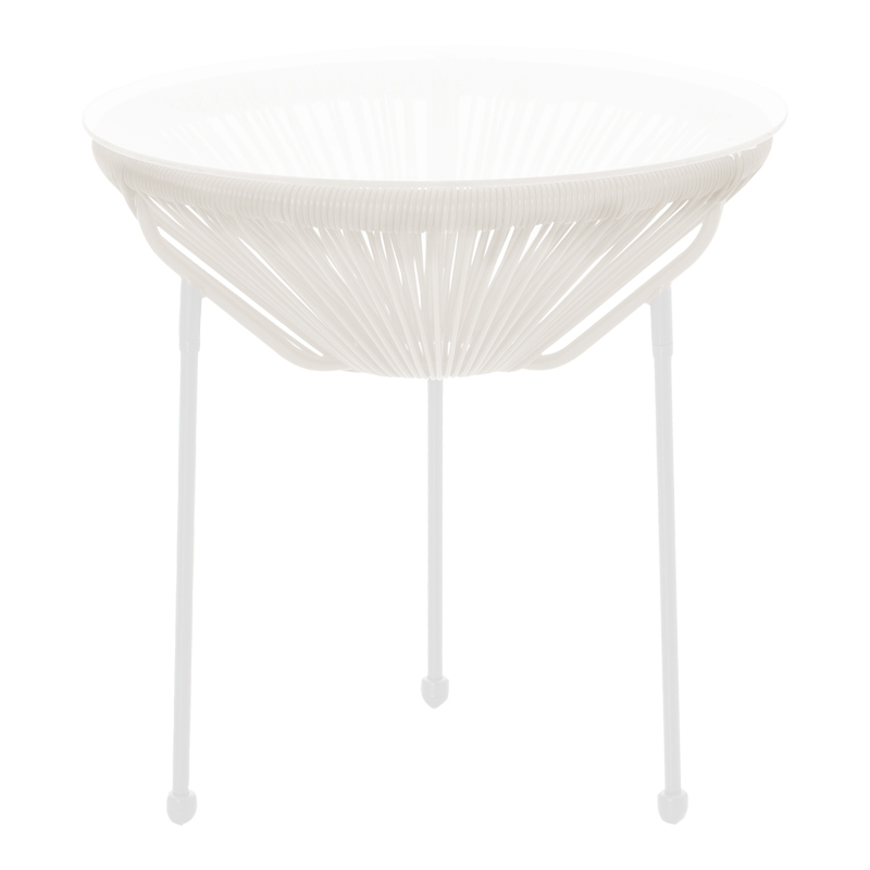 Τραπέζι Acapulco pakoworld μεταλλο-pe rattan σε λευκή απόχρωση Φ50x52εκ-218-000031 Τραπέζι Acapulco pakoworld μεταλλο-pe rattan σε λευκή απόχρωση Φ50x52εκ-218-000031