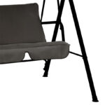 Κούνια Globo pakoworld μαύρο μέταλλο με ύφαμσα σε ανθρακί απόχρωση 170x110x153εκ-219-000006