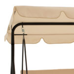 Κούνια Globo pakoworld μαύρο μέταλλο με ύφασμα σε μπεζ απόχρωση 170x110x153εκ-219-000007