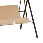 Κούνια Globo pakoworld μαύρο μέταλλο με ύφασμα σε μπεζ απόχρωση 170x110x153εκ-219-000007