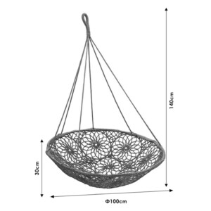 Αιώρα-κούνια κάθισμα Baylee pakoworld σχοινί μπεζ-καφέ Φ102x140εκ-220-000003