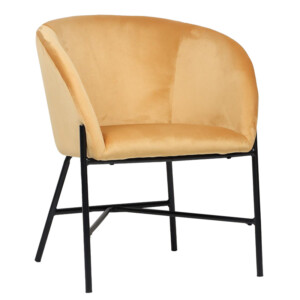 Πολυθρόνα Julia pakoworld βελούδο κίτρινο 61x57x74εκ-222-000019