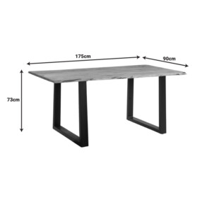 Τραπέζι Slim pakoworld μασίφ ξύλο ακακίας σε καρυδί απόχρωση και μεταλλικό μαύρο πόδι 175x90x75.6εκ-223-000018