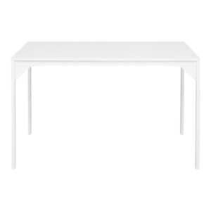 Τραπέζι Chan pakoworld μελαμίνη σε λευκή απόχρωση κα πόδι λευκό μεταλλικό 120x75x75εκ-225-000055