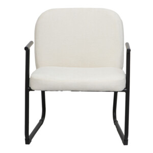 Καρέκλα επισκέπτη Vindor pakoworld ύφασμα σε κρεμ απόχρωση με μαύρο μεταλλικό πόδι 65x68.5x79.5εκ-225-000058