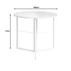 Τραπέζι πτυσσόμενο Talen pakoworld σε λευκή απόχρωση Φ80x74εκ-225-000059