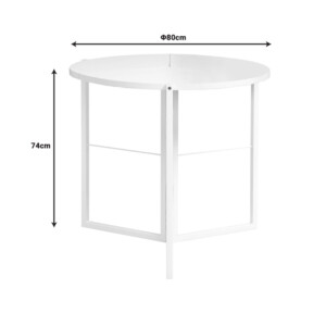 Τραπέζι πτυσσόμενο Talen pakoworld σε λευκή απόχρωση Φ80x74εκ-225-000059