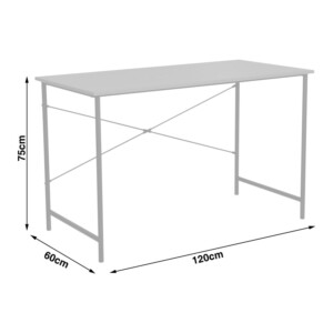 Γραφείο εργασίας Senzia pakoworld σε φυσική απόχρωση με λευκό μέταλλο 120x60x75εκ-225-000061