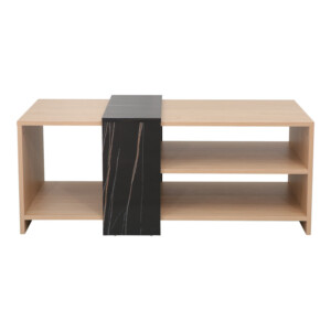 Τραπέζι σαλονιού Cozeto pakoworld σε φυσική απόχρωση με όψη μαρμάρου 100x53x41.5εκ-225-000066