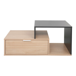 Τραπέζι σαλονιού Vople pakoworld σε φυσική με ανθρακί απόχρωση 90x50x40εκ-225-000071