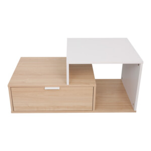 Τραπέζι σαλονιού Vople pakoworld σε φυσική-λευκή απόχρωση 90x50x40εκ-225-000072